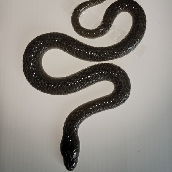 SNAKE winder GRAY grey Resin Figurine New collectible animal reptile HANDMADE - Picture 1 of 3